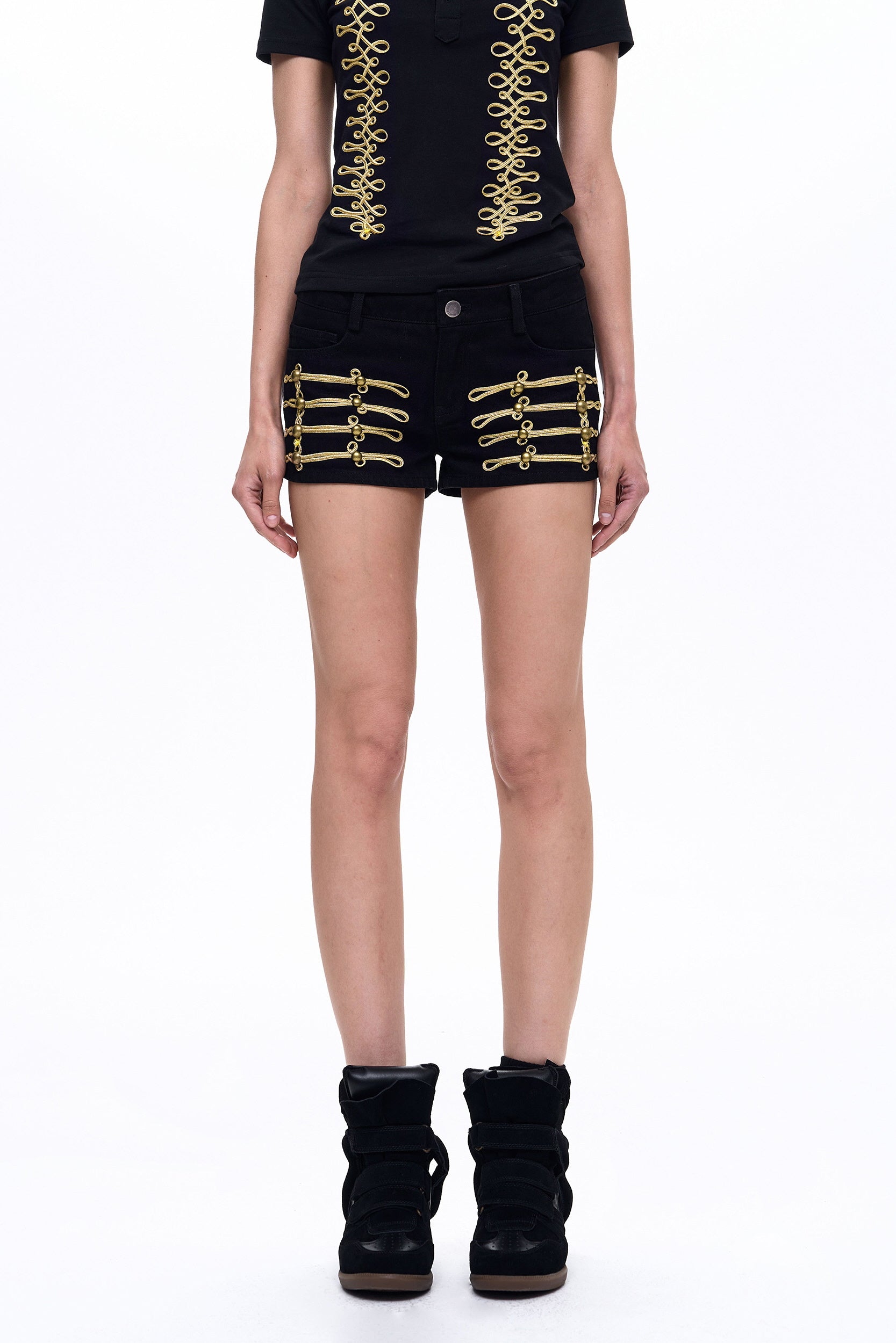 Military Trim Hot Pants