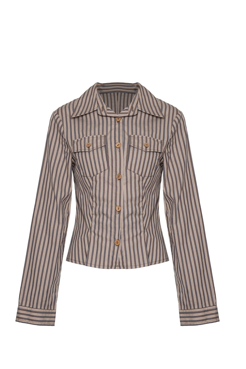 Rustic Stripe Fitted Western Shirt