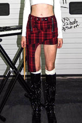 Anarchy Cut Plaid Mini Skirt