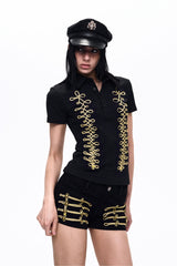 Military Trim Hot Pants