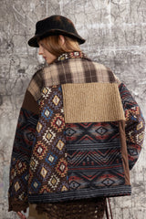 Patchwork Nomad Contrast Texture Jacket