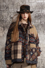 Patchwork Nomad Contrast Texture Jacket