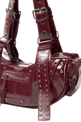 Crimson Riot Studded Biker Bag