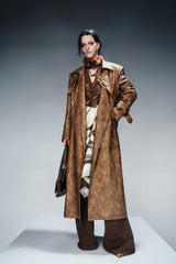 Vintage Padded Leather Trench Coat