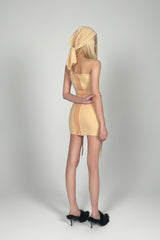 Bold Edge Bandeau Mini Dress - Beige