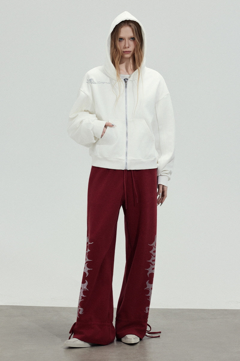 Inferno Script Wide-Leg Sweatpants