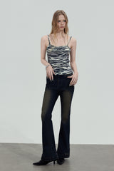 Zebra Print Slim Camisole Top