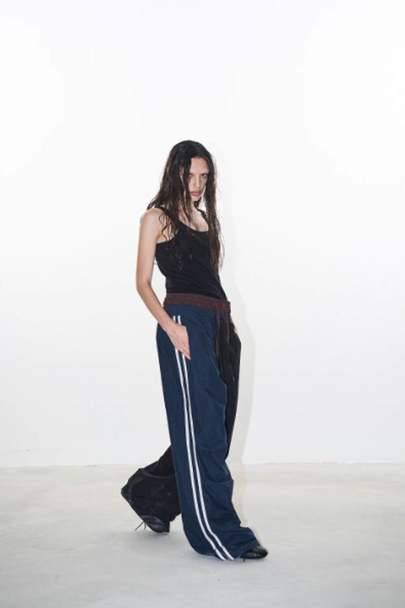 Dual-Tone Double-Layer Statement Pants