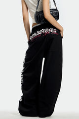 Midnight Script Wide-Leg Sweatpants