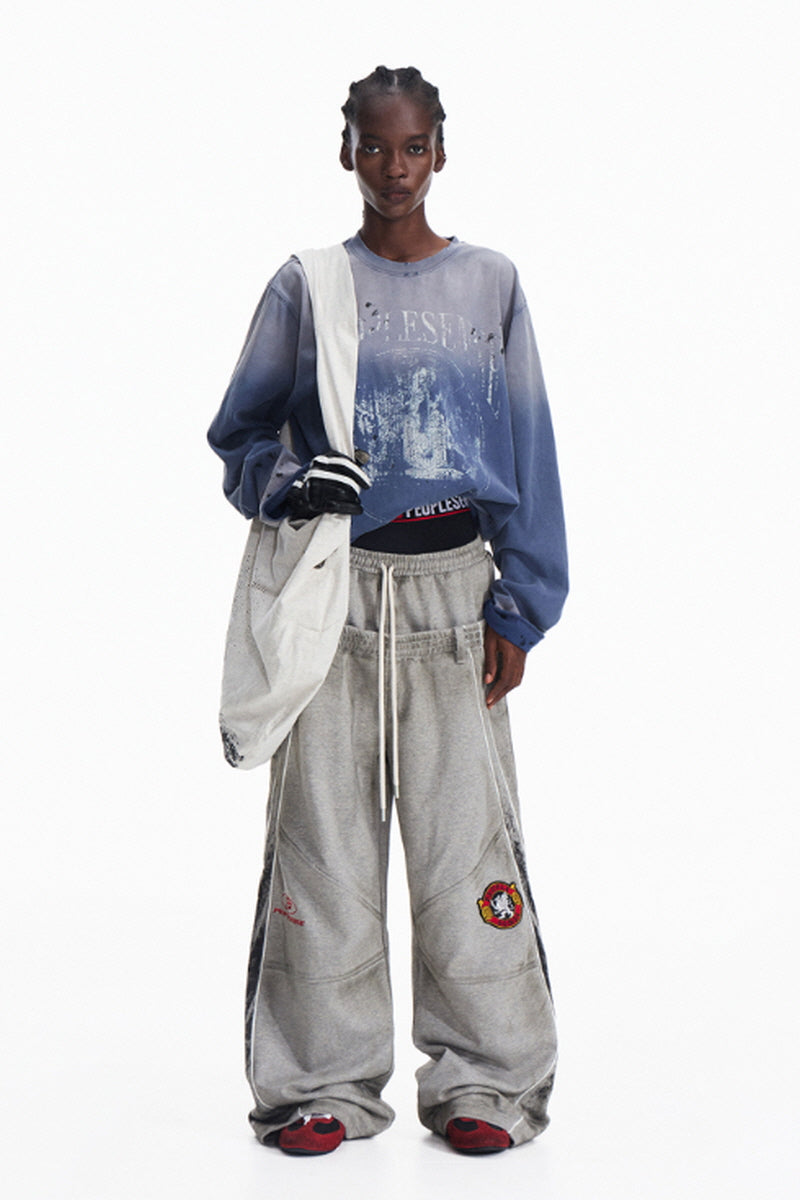 Gradient Wash Graphic Long Sleeve Tee