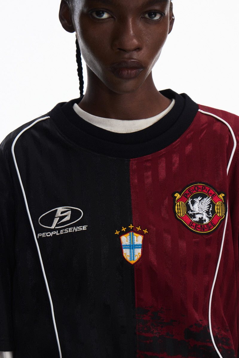 Split Color Soccer Jersey T-Shirt