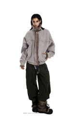 Ash Veil Fur-Trim Suede Jacket