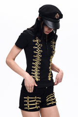 Military Trim Hot Pants