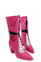 Pink Venom Lace-Up Boots