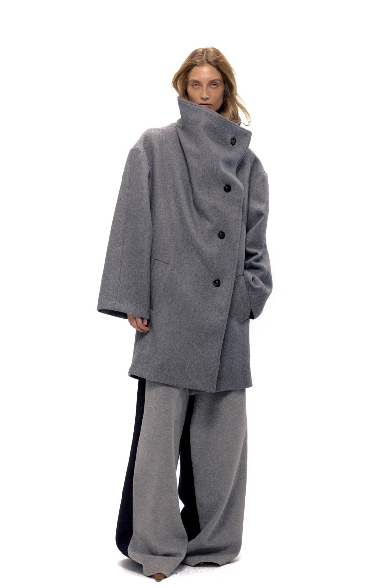 Timeless Elegance Cashmere Tweed Stand Collar Loose Coat