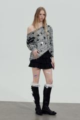 Star Graphic Off-Shoulder Top