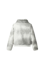 Frost Fade Fur-Collar Jacket - White