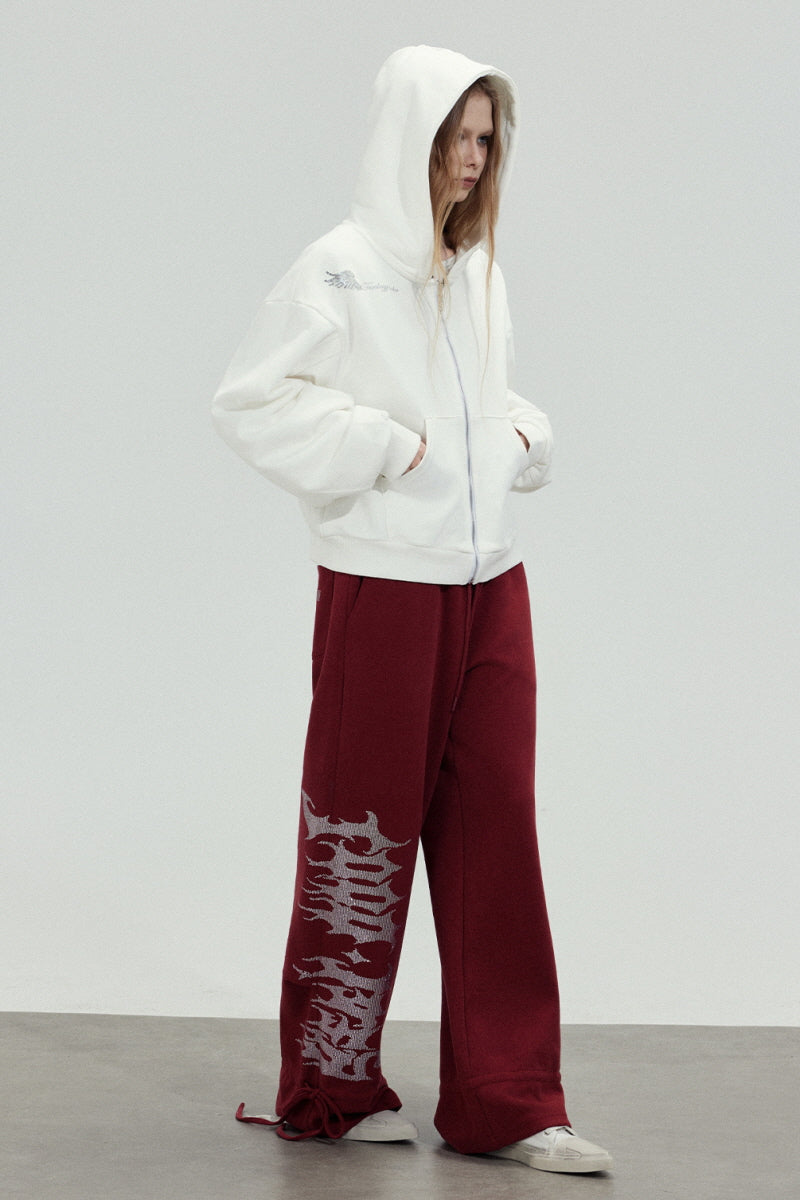 Inferno Script Wide-Leg Sweatpants