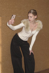 Soft Signal Fur V Top