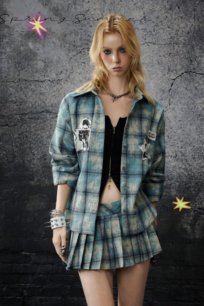 Distressed Plaid Vintage Overshirt