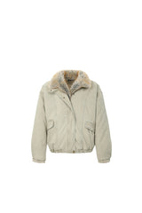Feral City Fur-Collar Jacket - Apricot