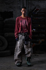 Paint-Splatter Graphic Long Sleeve T-Shirt