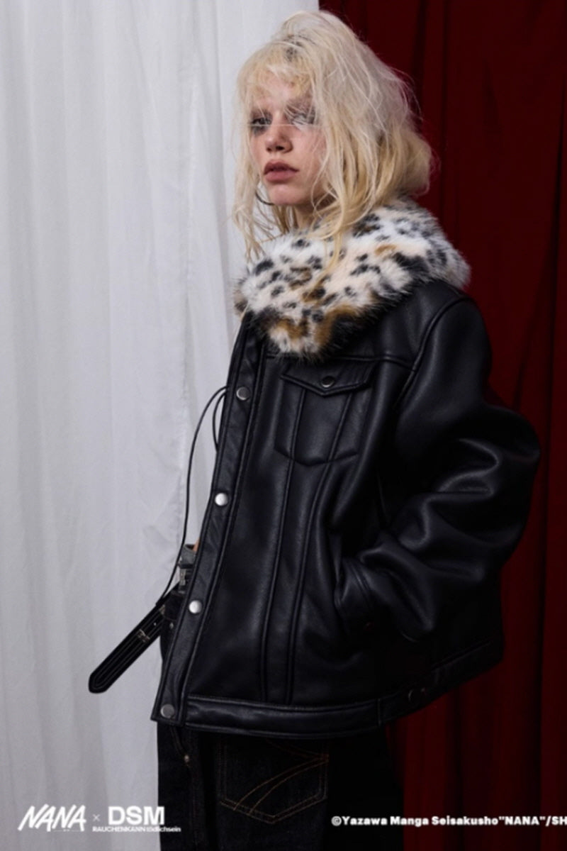 Faux Fur Collar Rebel Jacket