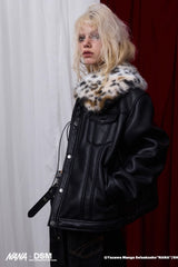 Faux Fur Collar Rebel Jacket