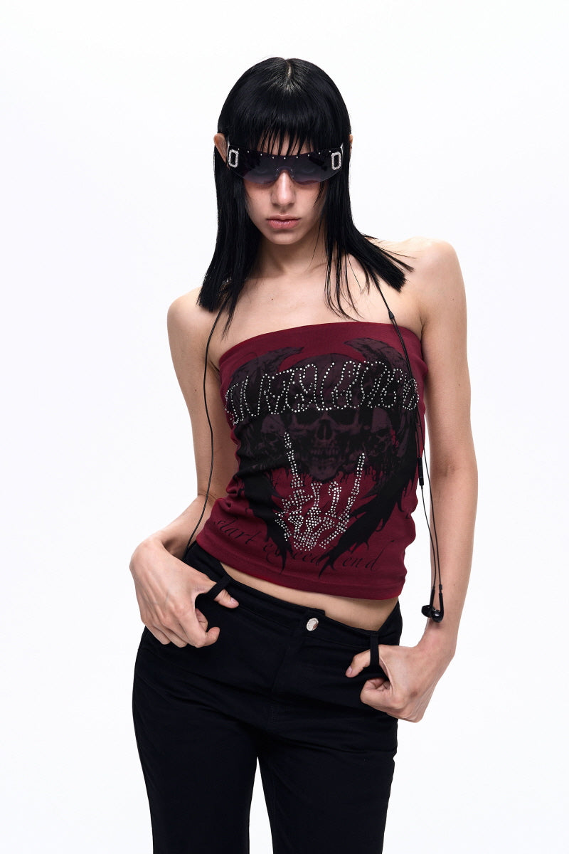 Skull Graphic Tube Top