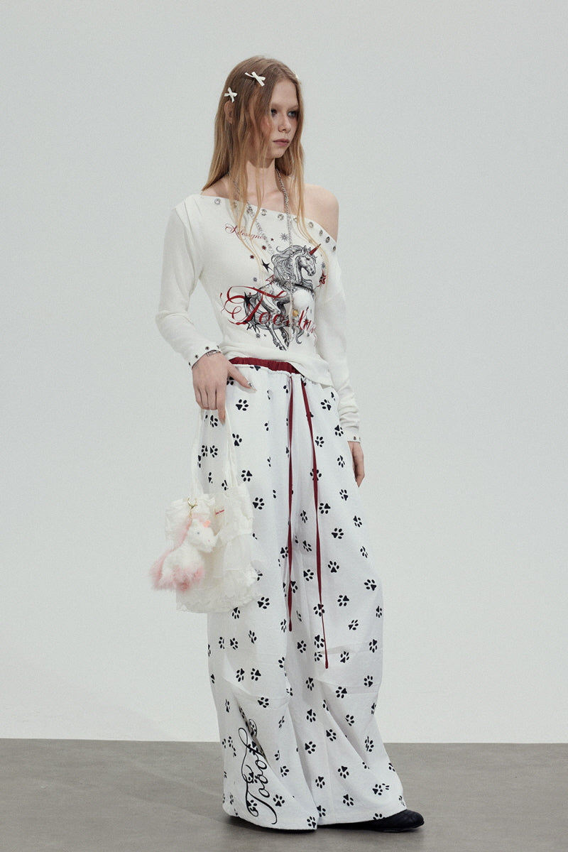 Unicorn Edge Off-Shoulder Long Sleeve Top