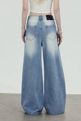 Vintage Wash Wide Leg Jeans