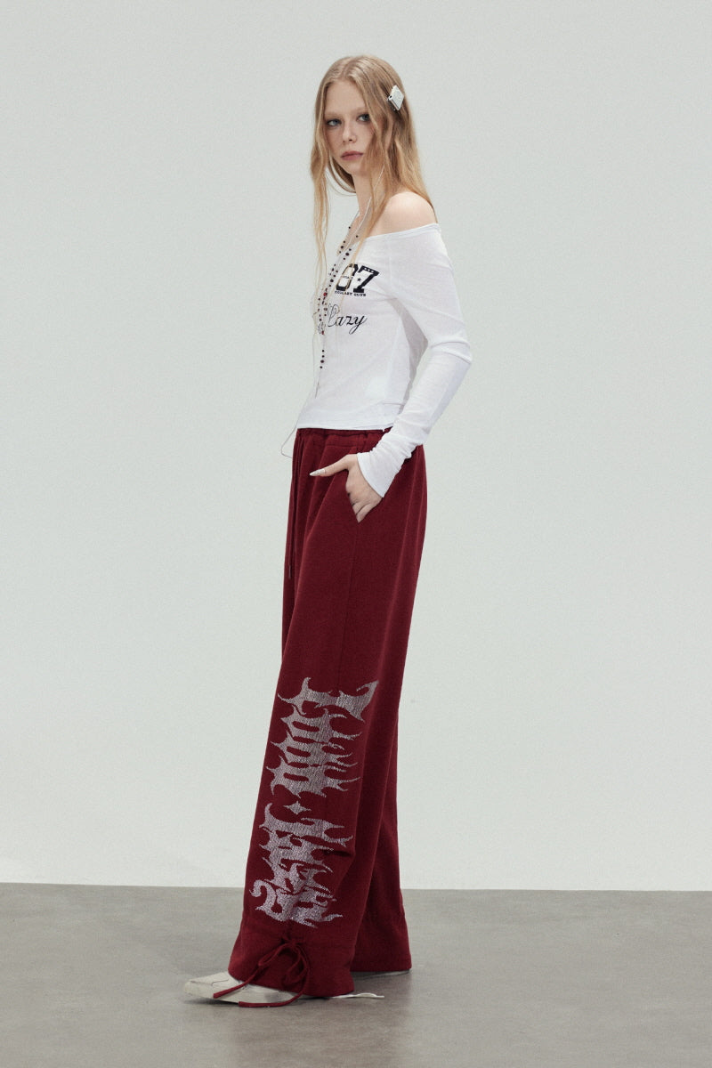 Inferno Script Wide-Leg Sweatpants