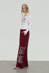 Inferno Script Wide-Leg Sweatpants