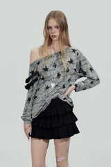 Star Graphic Off-Shoulder Top