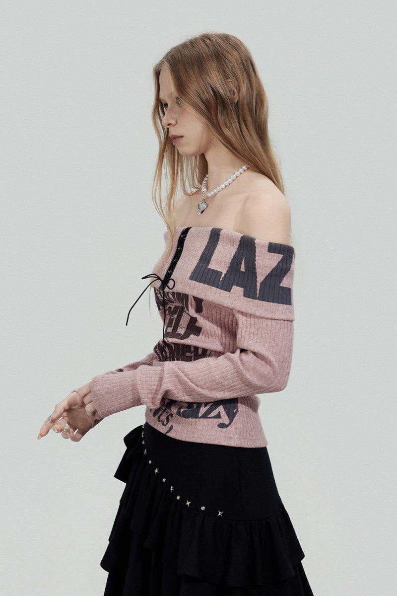 Lace-Up Off-Shoulder Top