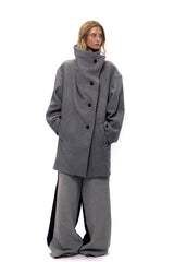 Timeless Elegance Cashmere Tweed Stand Collar Loose Coat