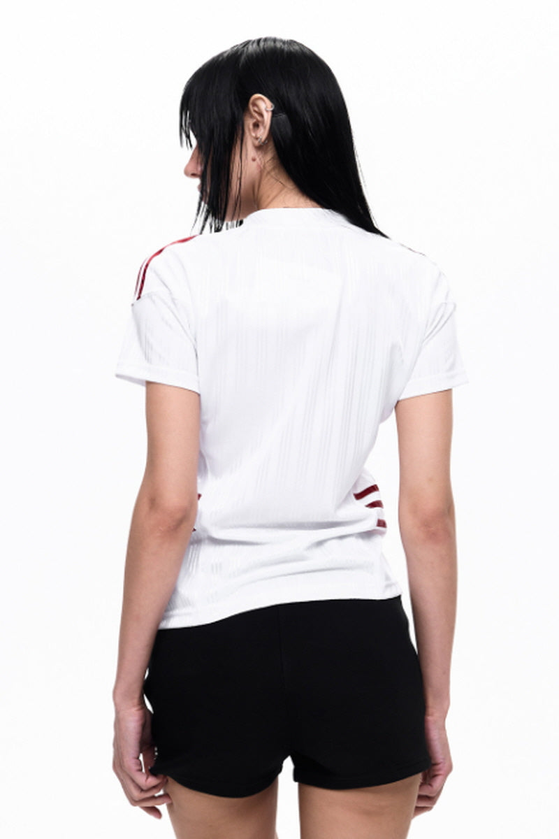 Lace-Up Jersey Slim T-Shirt