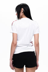 Lace-Up Jersey Slim T-Shirt