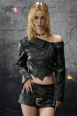 Gray Rebel Asymmetrical Leather Jacket