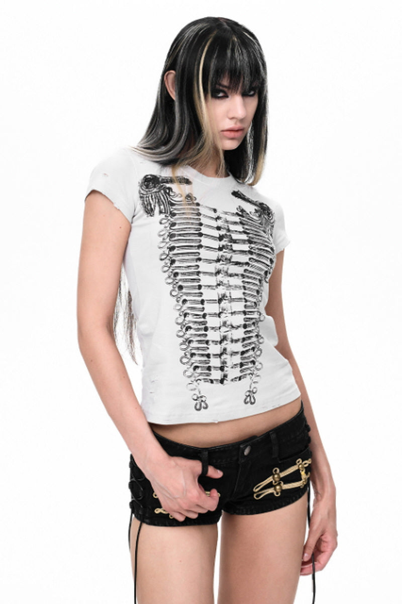 Corset Graphic Slim T-Shirt