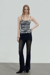 Zebra Print Slim Camisole Top