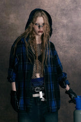Midnight Rebellion Plaid Hoodie