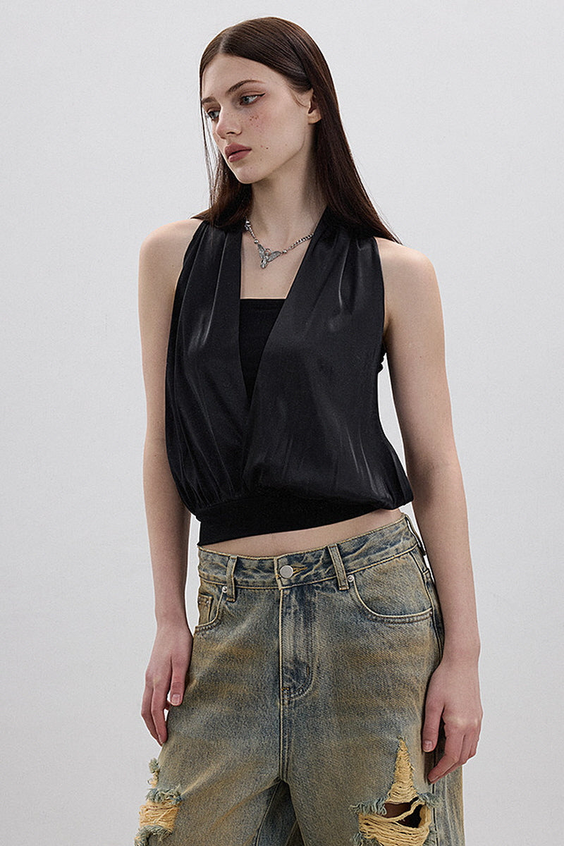 Dual Form Wrap Halterneck Top