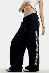 Midnight Script Wide-Leg Sweatpants