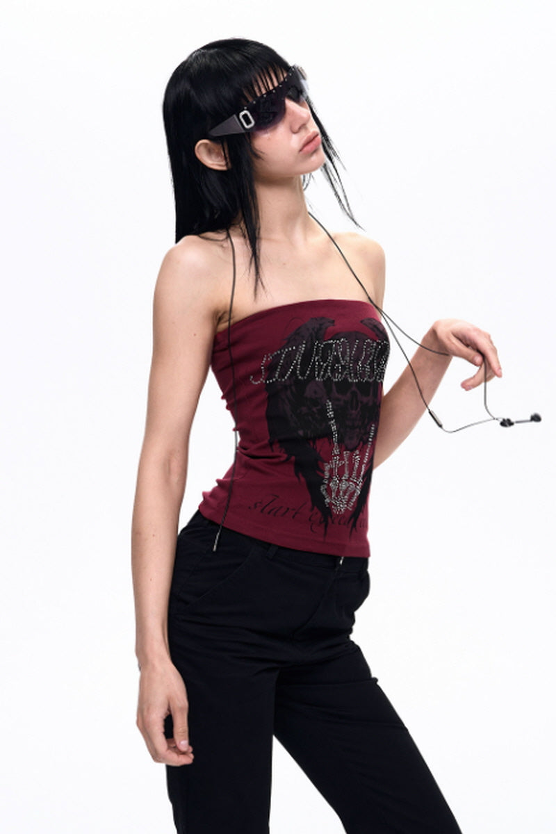 Skull Graphic Tube Top