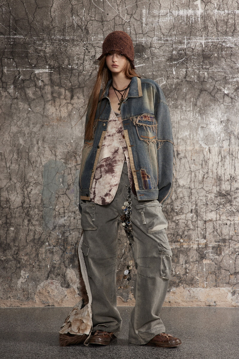 Frayed City Edge Denim Jacket