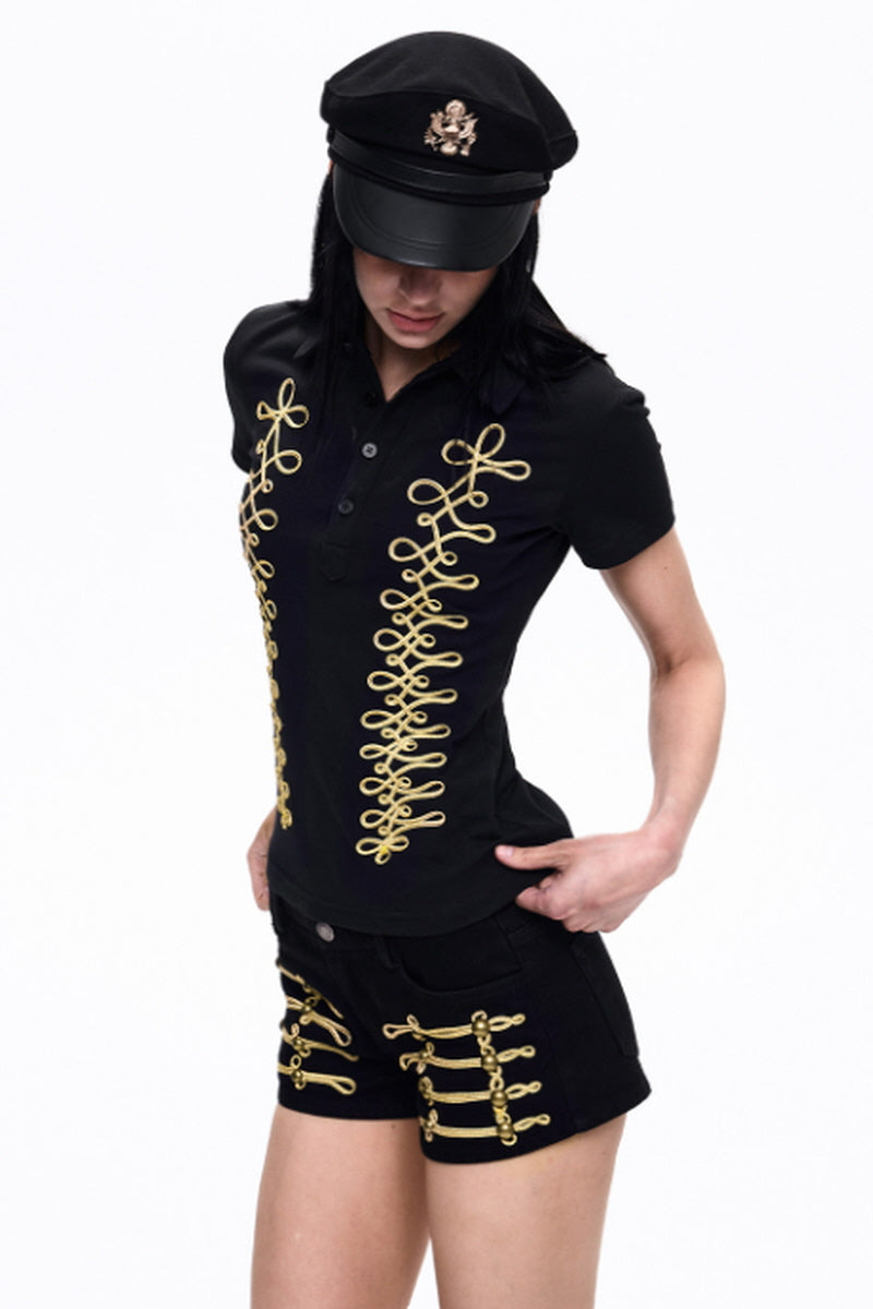 Military Trim Slim Polo Top