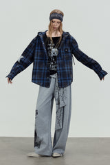 Graphic Tie Wide Sweatpants - Gray