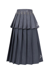 Rebellious Metal Ring Pleated Skirt