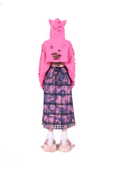 Moonlit Chaos Cat-Ear Hooded Shrug - Pink